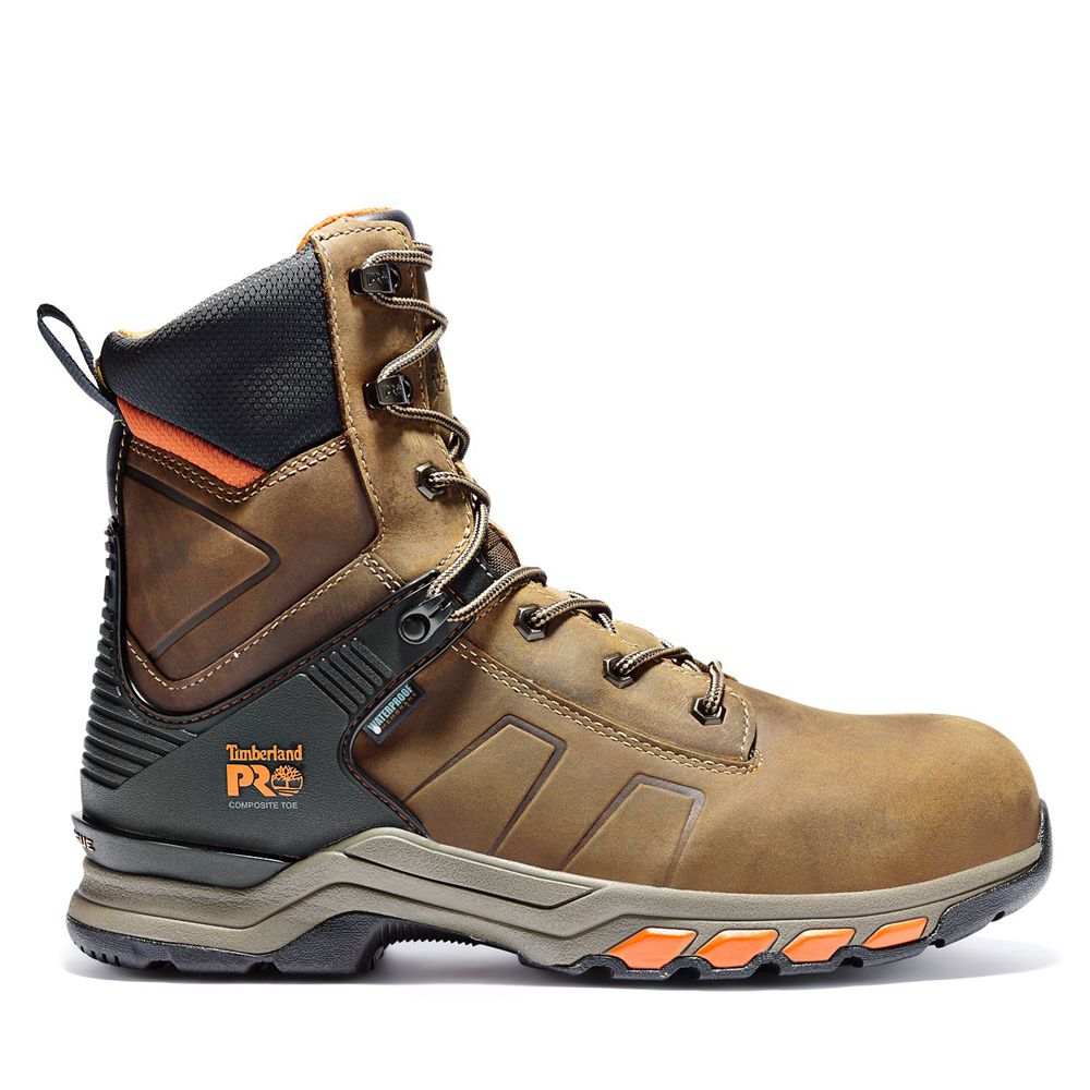 Timberland Μποτακια Εργασίας Ανδρικα Καφε/Μαυρα - Pro® Hypercharge 8" Comp Toe - Greece 9140572-NC